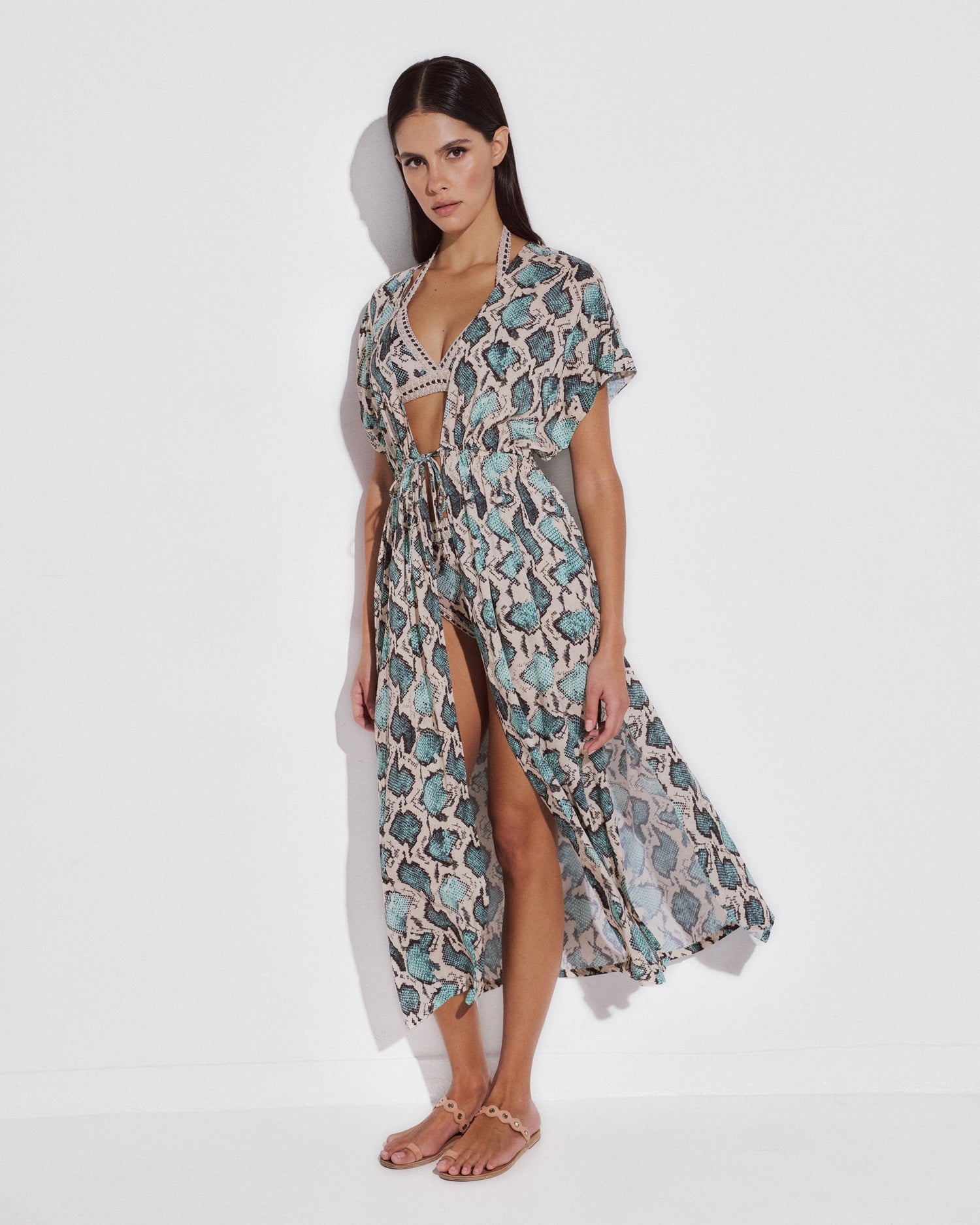 Cover Up Tunic with Tie - Maxi