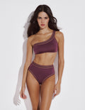 Zoe High Waisted Bikini Bottom with Crocheted Border