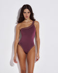 Melia One Shoulder Swimsuit with Crocheted Border