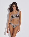 Kyma One Shoulder Bikini Top with Crocheted Border