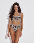 Daphne High Waisted Bikini Bottom with Crocheted Border