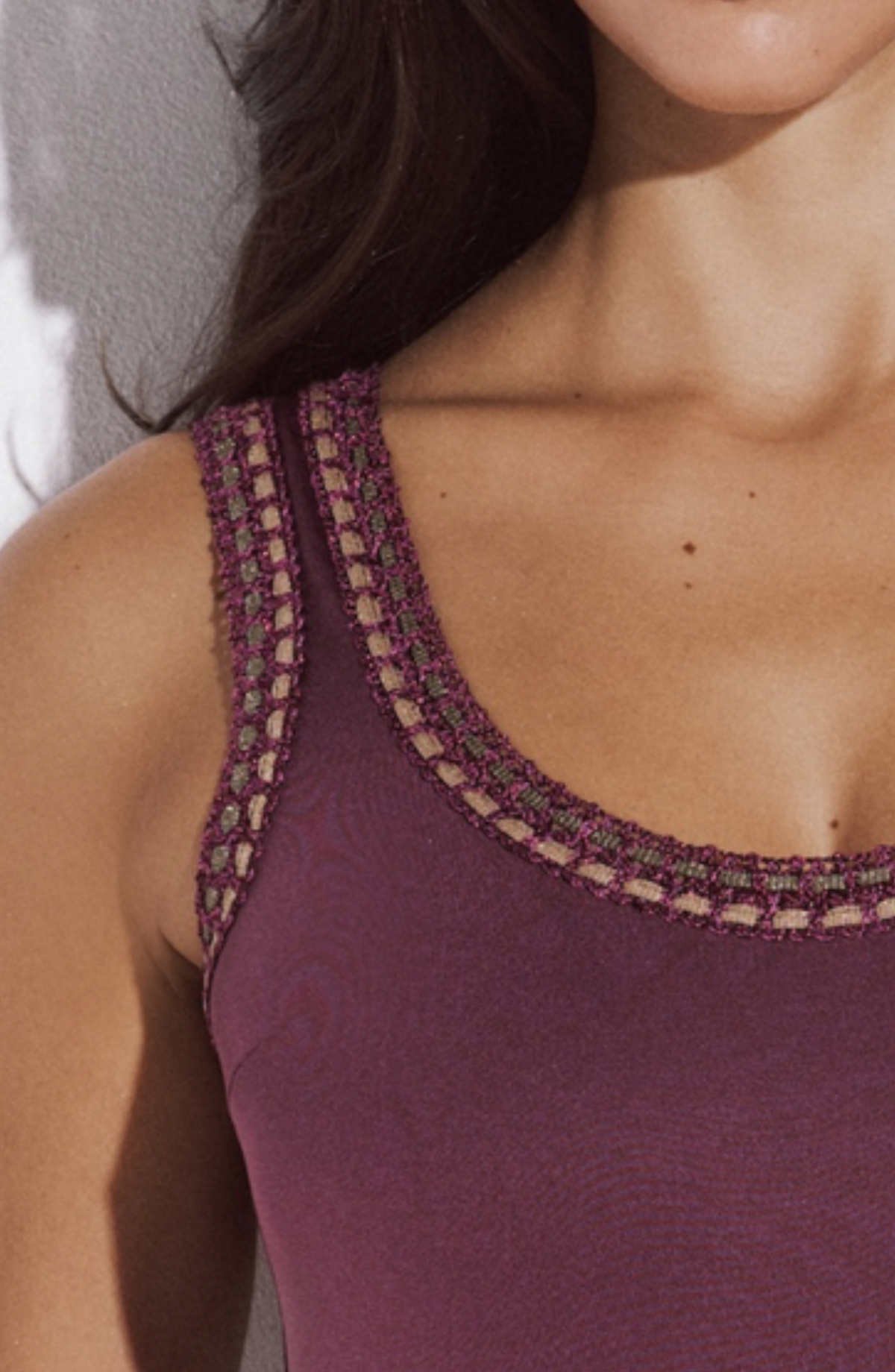 Selene One Piece Swimsuit with Crocheted Border
